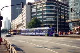 Frankfurt am Main sporvognslinje 16 med ledvogn 828 tæt på Hauptbahnhof (1991)