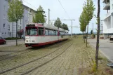 Freiburg im Breisgau sporvognslinje 5 med ledvogn 222 ved Rieselfeld Bollerstaudenstraße (2008)