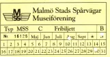 Fribillet til Malmö Stads Spårvägar (MSS), forsiden (2003)
