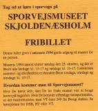 Fribillet til Sporvejsmuseet Skjoldenæsholm, forsiden (1994)