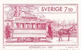 Frimærke: Gøteborg hestesporvognslinje med hestesporvogn på Södra Allégatan (1995)