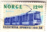 Frimærke: Oslo sporvognslinje 11 med ledvogn 131 (1994)