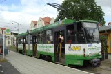 Görlitz sporvognslinje 2 med ledvogn 313 ved Biesnitz/Landeskrone (2015)
