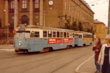 Gøteborg sporvognslinje 3 med motorvogn 855 "Jens Mattiasson" på Stampgatan (1980)