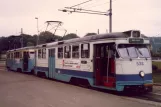 Gøteborg sporvognslinje 4 med motorvogn 528 ved Mölndal (1986)