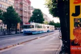Gøteborg sporvognslinje 5 med ledvogn 245 "Andersson &#038; Läling" på Kungsportsavenyen (1995)