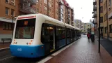 Gøteborg sporvognslinje 6 med lavgulvsledvogn 449 ved Olivedalsgatan (2020)