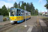 Gotha regionallinje 4 Thüringerwaldbahn med ledvogn 301 ved Tabarz (2014)