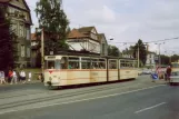 Gotha sporvognslinje 1 med ledvogn 202 ved Huttenstraße (1990)