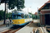 Gotha sporvognslinje 2 med ledvogn 320 ved Ostbahnhof (1998)