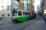 Graz sporvognslinje 5 med ledvogn 531 ved Schlossbergplatz/Murinsel (Sackstraße) (2012)