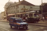 Graz sporvognslinje 6 med ledvogn 268 ved Eggenbergen Gürtel (1982)
