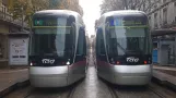 Grenoble sporvognslinje B med lavgulvsledvogn 6031 ved Alsace-Lorraine (2018)