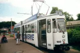 Halberstadt sporvognslinje 2 med ledvogn 160 ved Sargstedter Weg (2001)
