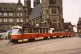 Halle (Saale) ekstralinje 4 med motorvogn 1216 på Markt (1990)