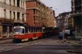 Halle (Saale) sporvognslinje 3 med motorvogn 1092 på Rannische Straße (1990)
