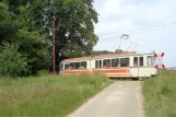 Hannover Aaßenstrecke med ledvogn 2 ved at krydse Hohenfelser Straße (2016)