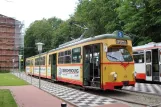 Hannover Hohenfelser Wald med ledvogn 206 "Berlin" ved Straßenbahn-Haltestelle (2016)