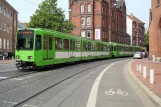 Hannover sporvognslinje 9 med ledvogn 6147 ved Lindener Marktplatz (2016)