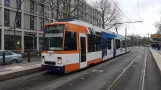 Heidelberg sporvognslinje 22 med ledvogn 3261 ved Stadtbücherei (2019)