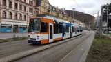 Heidelberg sporvognslinje 26 med ledvogn 3261 ved Bismarckplatz (2019)