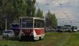 Horlivka sporvognslinje 1 med motorvogn 411 på Prospekt Lenina (Lenina Ave) (2011)