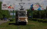 Horlivka sporvognslinje 1 med motorvogn 413 på opstillingssporet ved Prospekt Lenina (Lenina Ave) (2011)