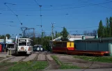 Horlivka sporvognslinje 7 med motorvogn 394 i krydset Internasional'na Ulitsa/Zhovtneva Ulitsa (2011)