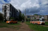 Horlivka sporvognslinje 7 med motorvogn 410 ved 245 kwartał (2011)