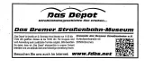 Indgangsbillet til Bremen Sporvognsmuseum (Das Depot), forsiden (2015)