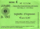 Indgangsbillet til Museo Nazionale della Scienza e della Tecnologia Leonardo da Vinci (MNST) (2009)