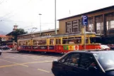Innsbruck Stubaitalbahn (STB) med ledvogn 86 ved Hauptbahnhof (1991)