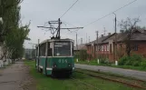 Jenakijeve sporvognslinje 1 med motorvogn 024 på Sverdlova Ulitsa (2011)