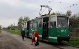 Jenakijeve sporvognslinje 4 med motorvogn 043 ved Detskiy Sad (2011)
