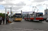 Kaliningrad sporvognslinje 1 med ledvogn 417 på Prospekt Pobedy (2012)