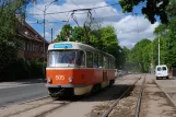 Kaliningrad sporvognslinje 1 med motorvogn 505 på Prospekt Pobedy (2012)