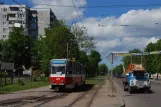 Kaliningrad sporvognslinje 5 med ledvogn 405 ved Myasokombinat (2012)