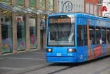 Kassel sporvognslinje 3 med lavgulvsledvogn 618 på Untere Königsstraße (2017)