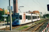 Kassel sporvognslinje 5 med lavgulvsledvogn 465 ved Baunatal Stadtmidte (1999)