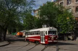 Kharkiv turistlinje A med museumsvogn 055 i krydset Hrekivs'ka Street/1. Yi Kinnoi Armii Street (2011)