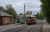 Kharkiv turistlinje A med museumsvogn 055 på Kryvomazova Street (Heroiv Stalinradu Ave) (2011)