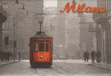 Køleskabsmagnet: Milano sporvognslinje 1 med motorvogn 1747 på Via Santa Margherita (2016)