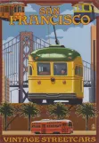 Køleskabsmagnet: San Francisco F-Market & Wharves  Vintage Streetcars (2023)