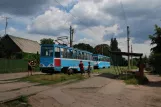 Konstantinovka sporvognslinje 4 med motorvogn 002 ved Tramvayne depo Molokozavod (2012)