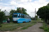Konstantinovka sporvognslinje 4 med motorvogn 004 ved Tramvayne depo Molokozavod (2012)