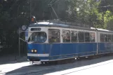 Kraków sporvognslinje 2 med ledvogn 152 på Juliana Dunajewskiego (2011)