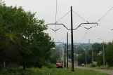 Kramatorsk sporvognslinje 3 med motorvogn 0059 tæt på Rybinska St (2012)