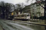 Krefeld sporvognslinje 044 med ledvogn 812 på Ostwall (1988)