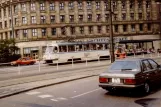 Leipzig ekstralinje 21 med motorvogn 1987 tæt på Hauptbahnhof (1990)