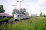 Leipzig sporvognslinje 3 med motorvogn 2074 ved Bautzner Straße (1993)